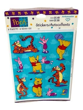 Vintage Ambassador Disney Winnie The Pooh Stickers 4 Sheets Piglet Tigger Honey